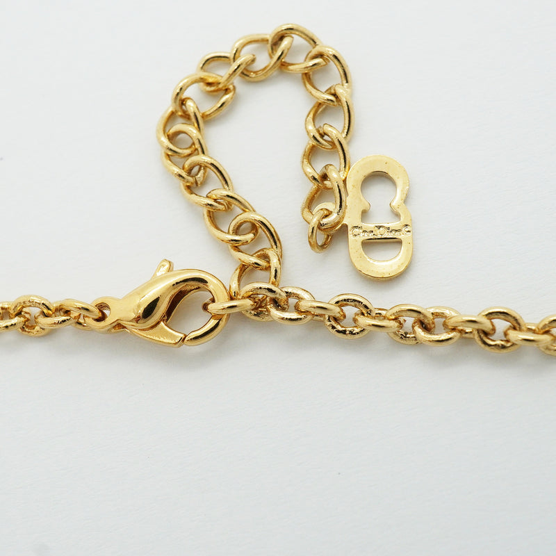 【6jkb0181】クリスチャンディオール ネックレス ディオールロゴ GPメッキ ゴールド【中古】レディース