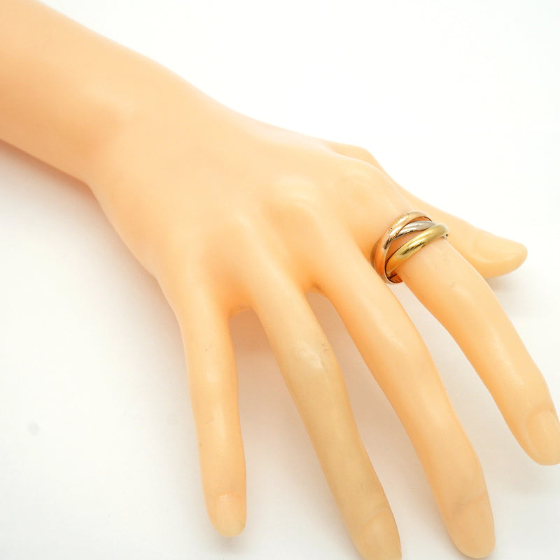 【6jkb0185】カルティエ リング トリニティ クラシックモデル K18YG イエローゴールド K18WG ホワイトゴールド K18PG ピンクゴールド ＃53【中古】レディース