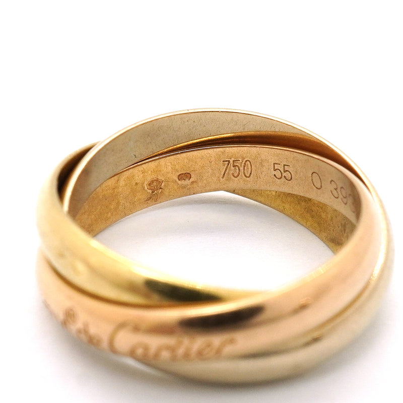 【6jkb0186】カルティエ リング トリニティ クラシックモデル K18YG イエローゴールド K18WG ホワイトゴールド K18PG ピンクゴールド ＃55【中古】メンズ レディース ユニセックス