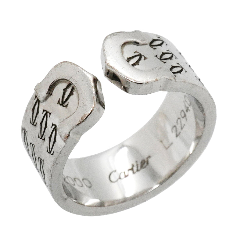 【6jkb0187】カルティエ リング C2/2000年クリスマス限定 K18WG ホワイトゴールド ＃52【中古】レディース