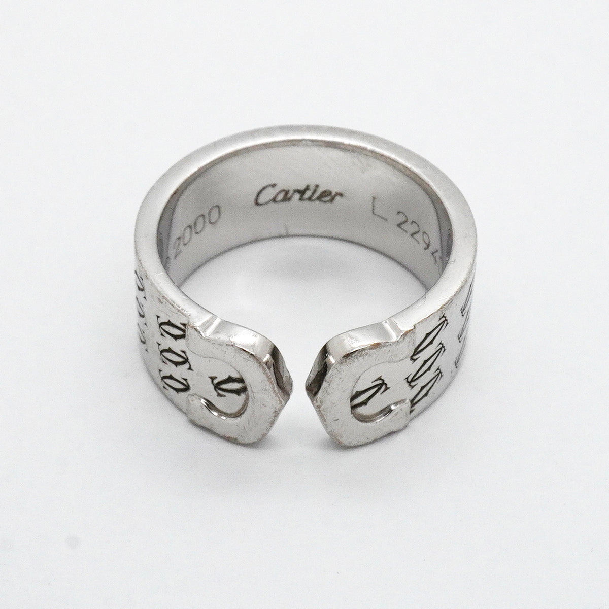 【6jkb0187】カルティエ リング C2/2000年クリスマス限定 K18WG ホワイトゴールド ＃52【中古】レディース