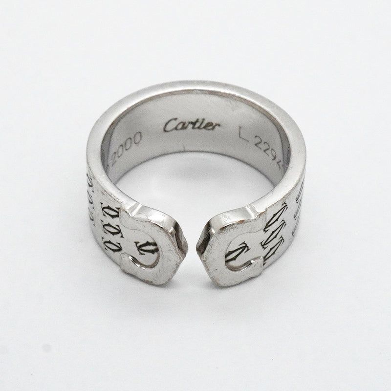 【6jkb0187】カルティエ リング C2/2000年クリスマス限定 K18WG ホワイトゴールド ＃52【中古】レディース