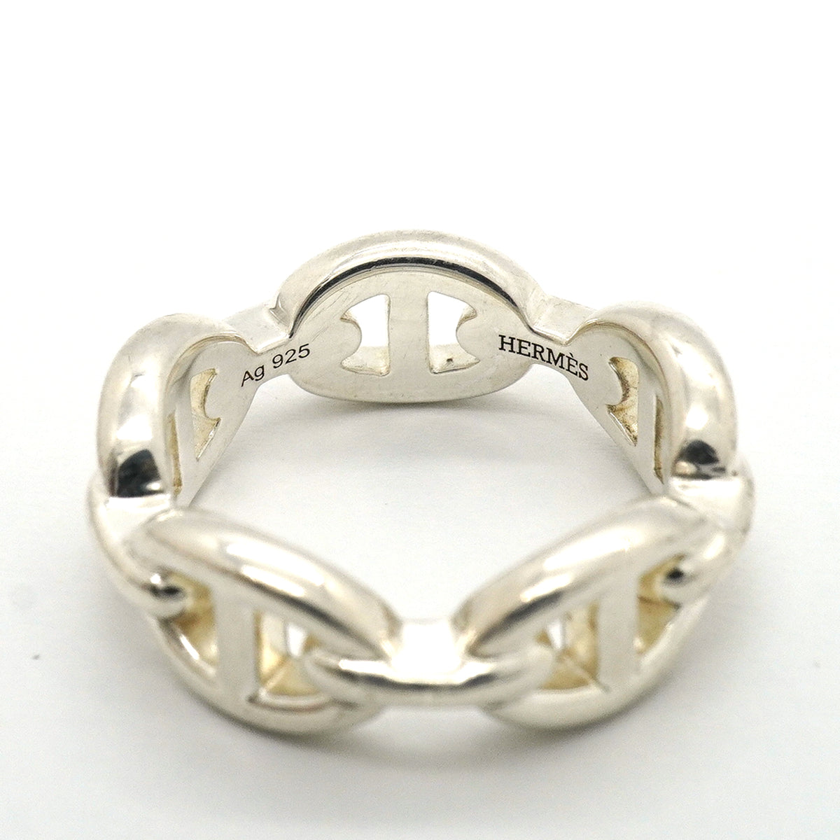 【6jkb0193】エルメス リング アンシェネ シェーヌダンクル シルバー925 ＃52【中古】レディース