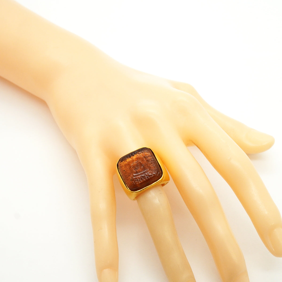 【6jkb0196】シャネル リング ココマーク シャネルロゴ GPメッキ グリポア ゴールド 12号【中古】レディース