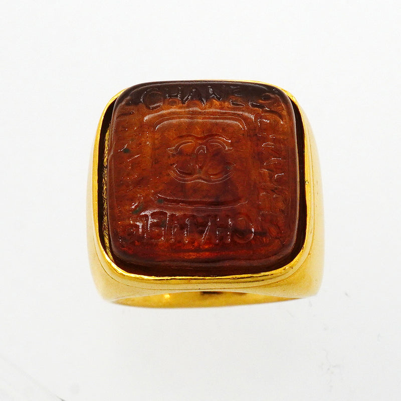【6jkb0196】シャネル リング ココマーク シャネルロゴ GPメッキ グリポア ゴールド 12号【中古】レディース