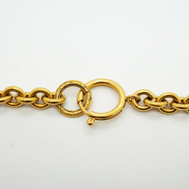 【6jkb0197】シャネル ネックレス ヴィンテージ ココマーク 丸型 サークル GPメッキ ゴールド【中古】レディース