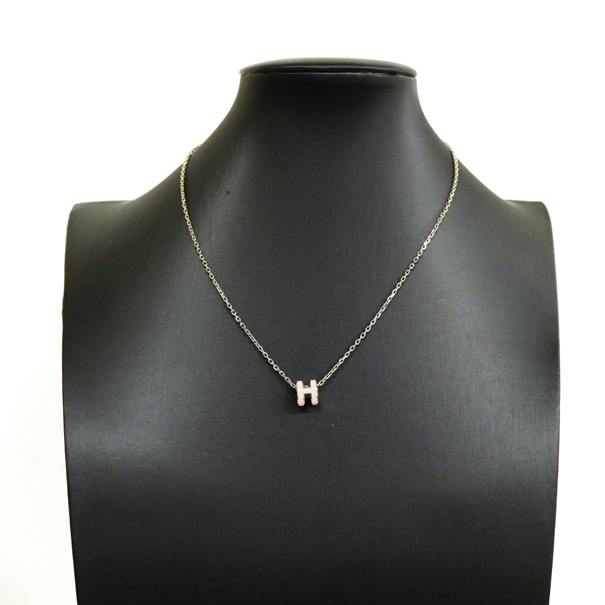 【6jkb0198】エルメス ネックレス ミニポップアッシュ メタル シルバー ピンク【中古】レディース