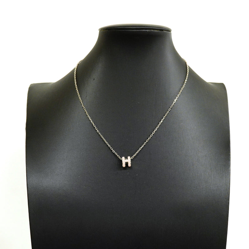 【6jkb0198】エルメス ネックレス ミニポップアッシュ メタル シルバー ピンク【中古】レディース