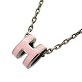 【6jkb0198】エルメス ネックレス ミニポップアッシュ メタル シルバー ピンク【中古】レディース