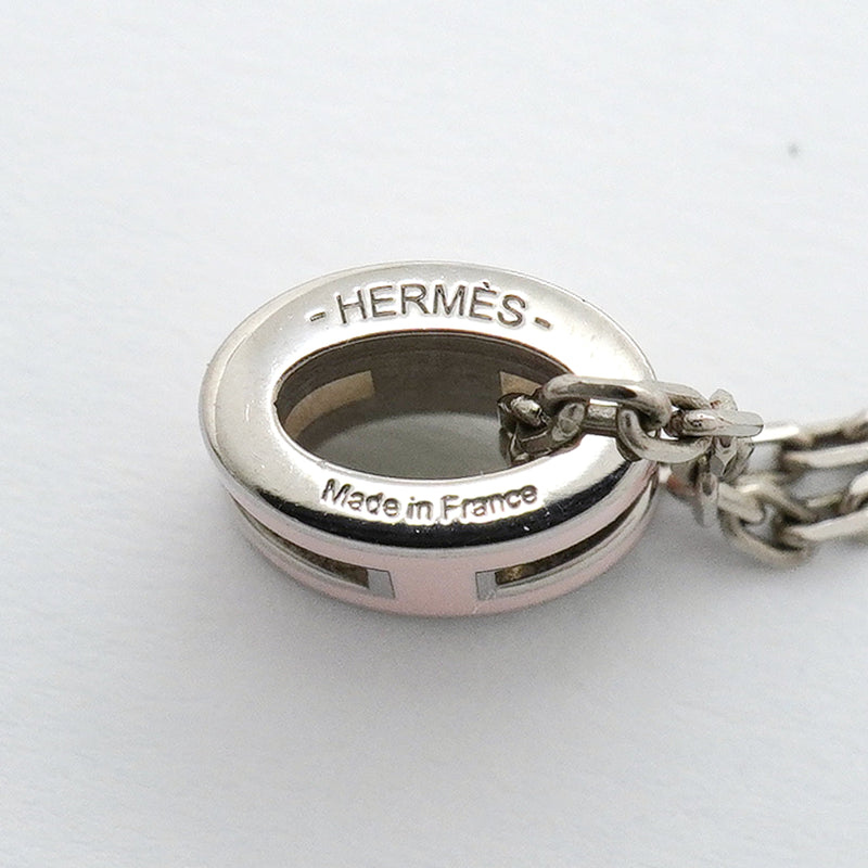 【6jkb0198】エルメス ネックレス ミニポップアッシュ メタル シルバー ピンク【中古】レディース