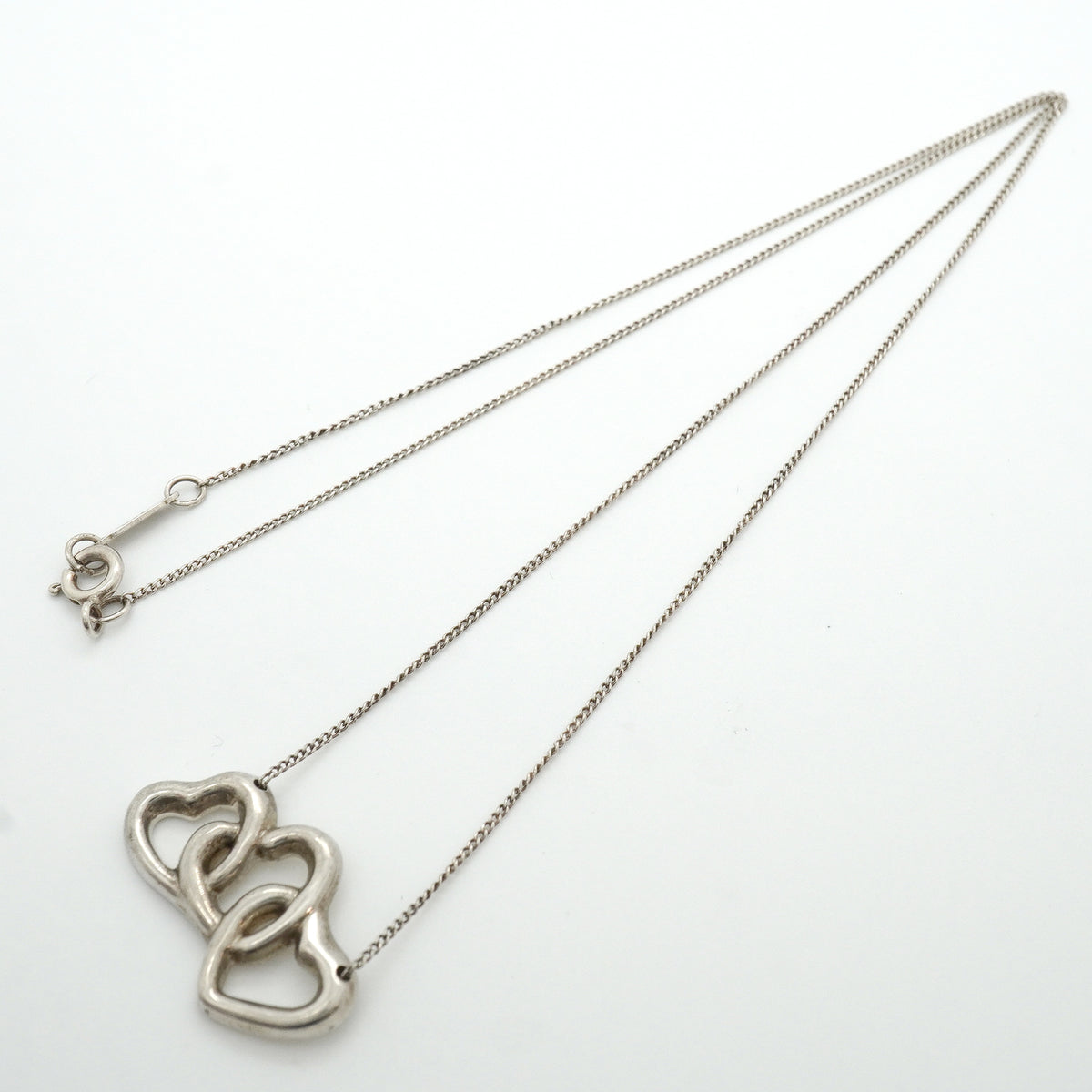 【6jkb0209】ティファニー ネックレス トリプルハート シルバー925【中古】レディース