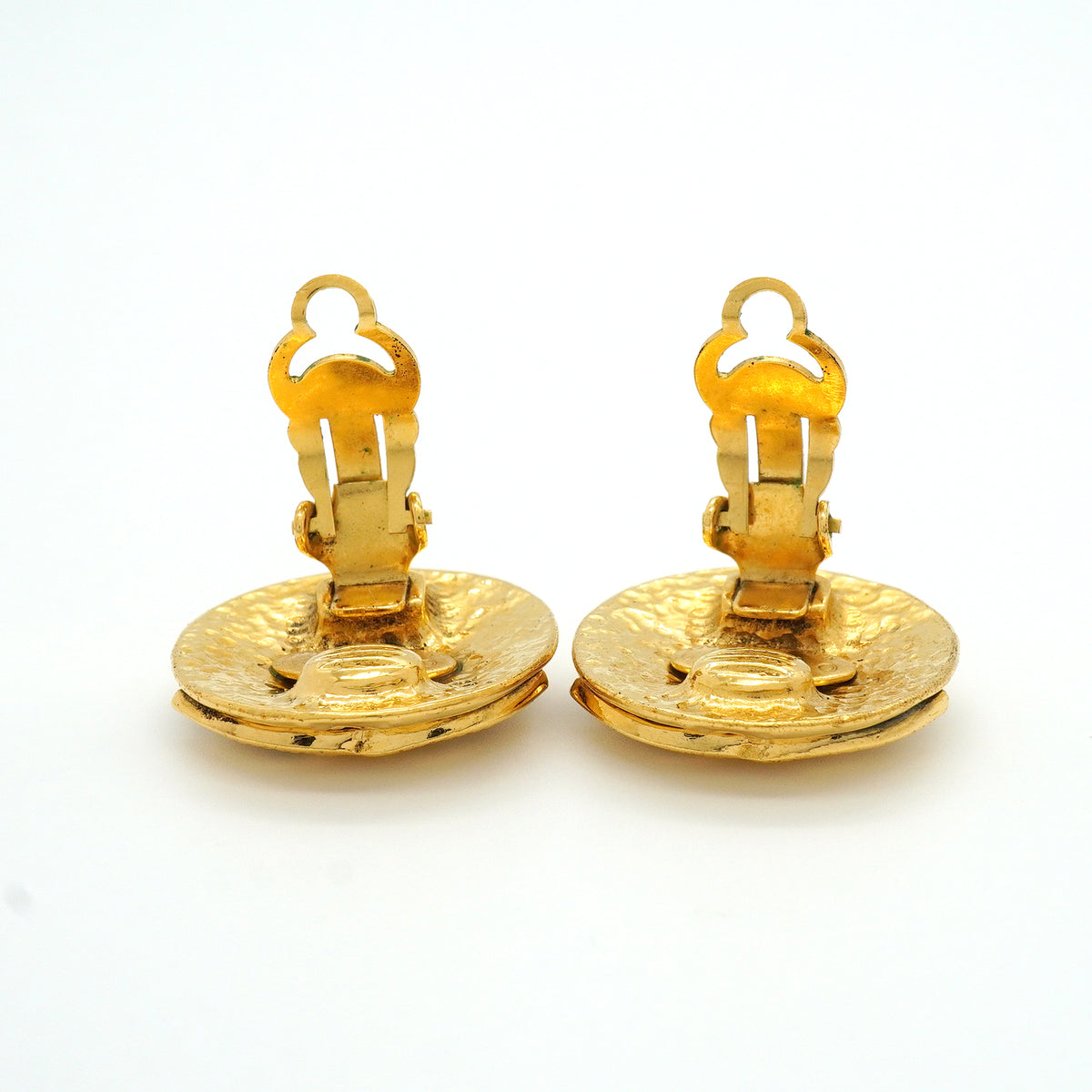 【6jkb0211】シャネル イヤリング ヴィンテージ ココマーク 丸型 サークル GPメッキ ゴールド【中古】レディース