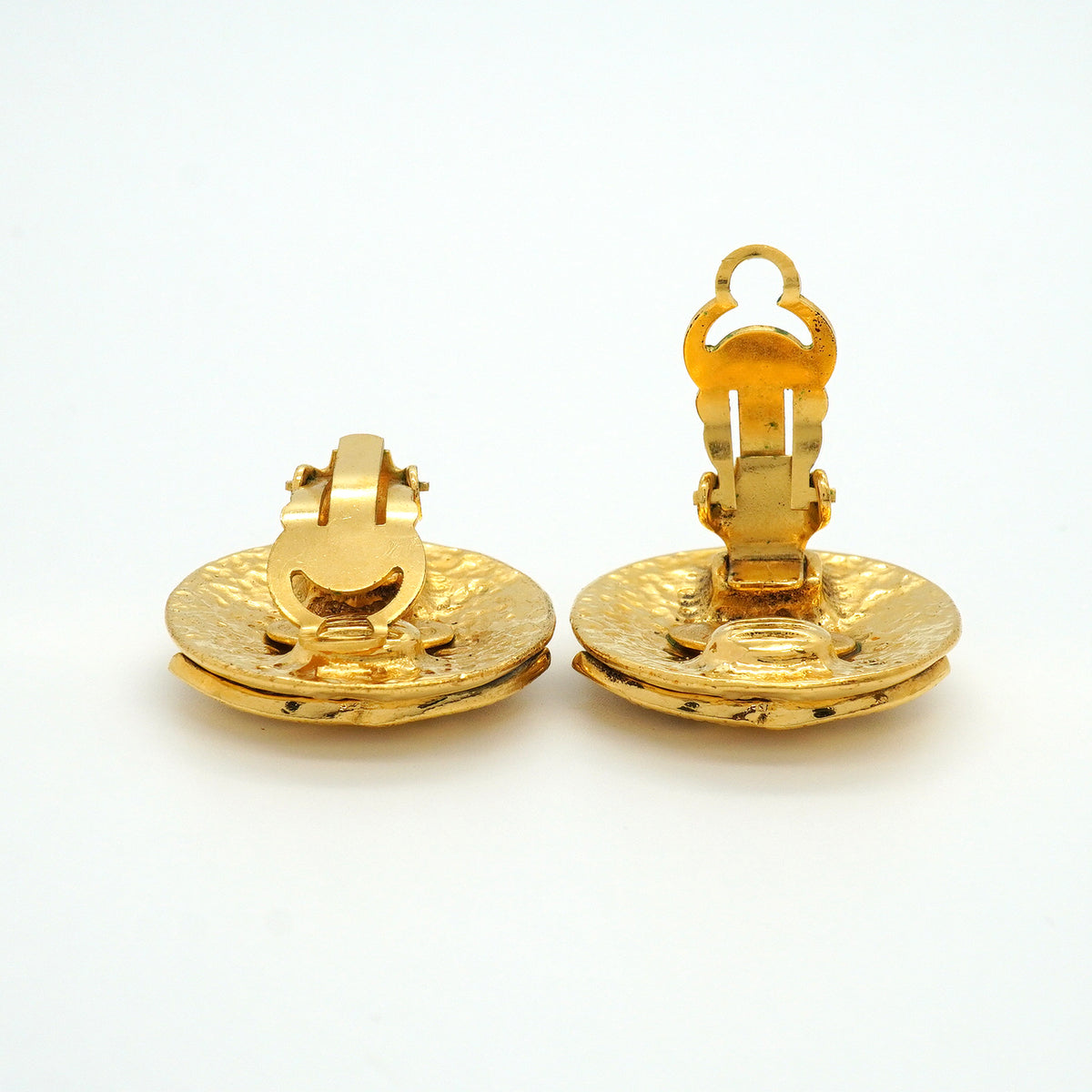 【6jkb0211】シャネル イヤリング ヴィンテージ ココマーク 丸型 サークル GPメッキ ゴールド【中古】レディース