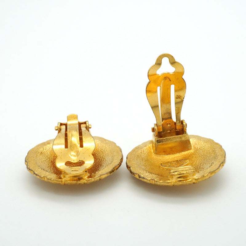 【6jkb0213】シャネル イヤリング ヴィンテージ ココマーク 丸型 サークル GPメッキ ゴールド【中古】レディース
