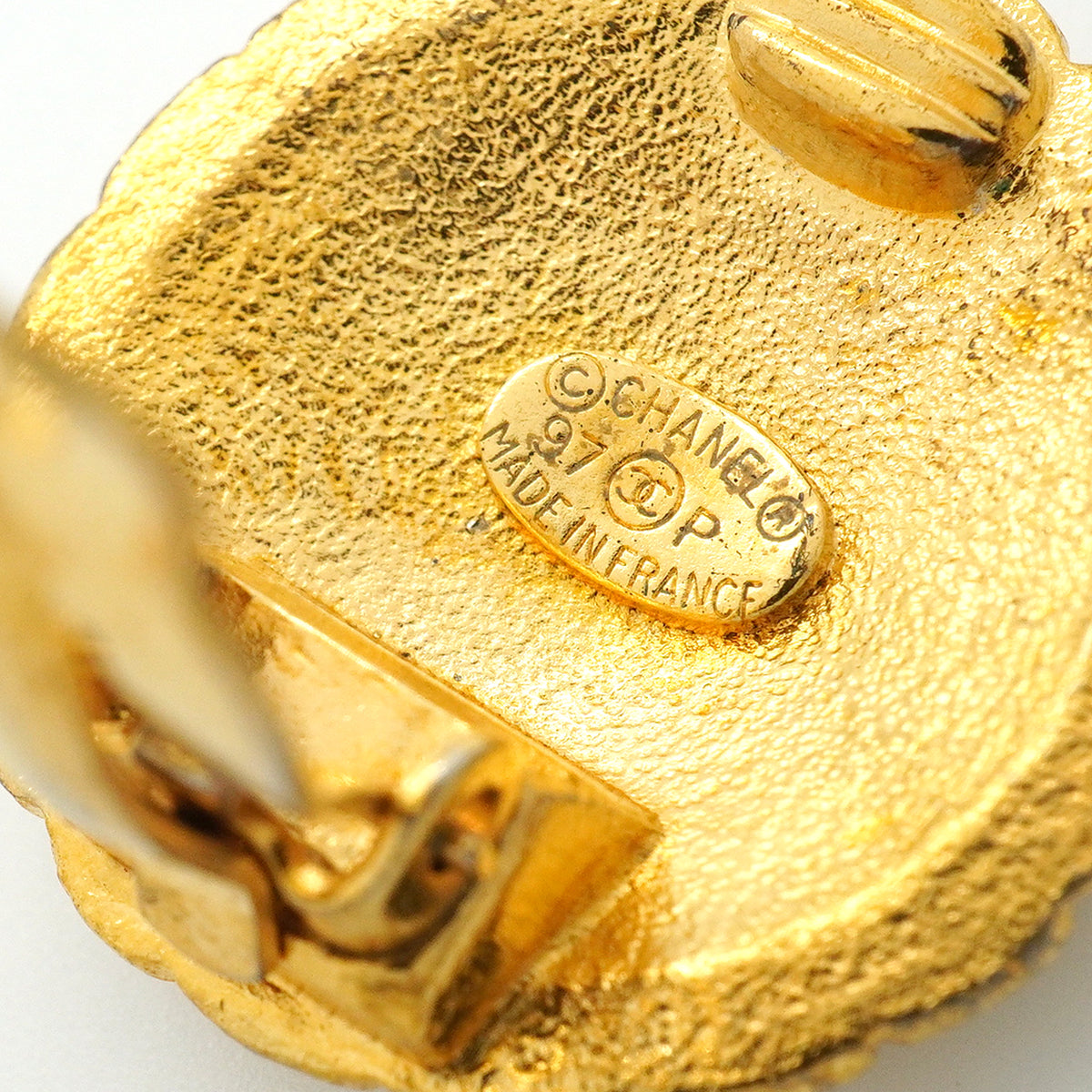 【6jkb0213】シャネル イヤリング ヴィンテージ ココマーク 丸型 サークル GPメッキ ゴールド【中古】レディース