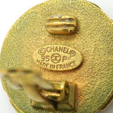 【6jkb0214】シャネル イヤリング ヴィンテージ ココマーク GPメッキ ゴールド ブラック【中古】レディース