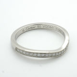 【6jkb0217】カルティエ リング バレリーナ ハーフエタニティ Pt950 プラチナ ダイヤモンド ＃50【中古】レディース