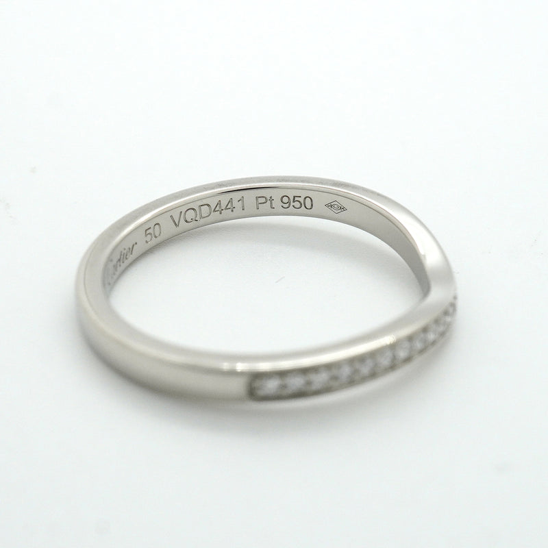 【6jkb0217】カルティエ リング バレリーナ ハーフエタニティ Pt950 プラチナ ダイヤモンド ＃50【中古】レディース