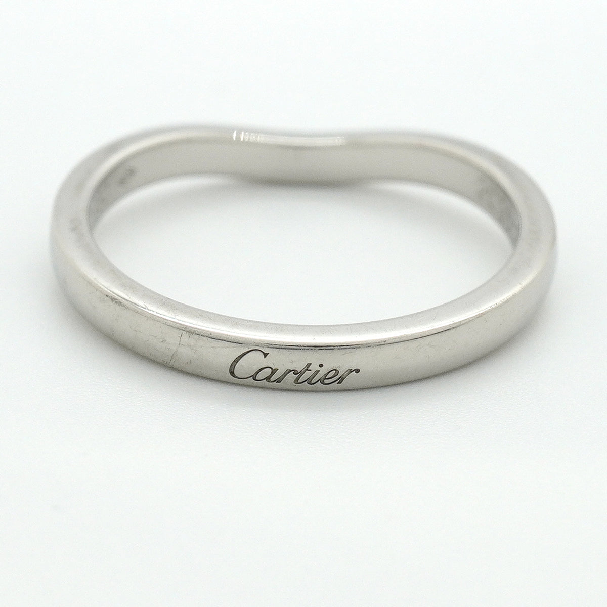 【6jkb0217】カルティエ リング バレリーナ ハーフエタニティ Pt950 プラチナ ダイヤモンド ＃50【中古】レディース