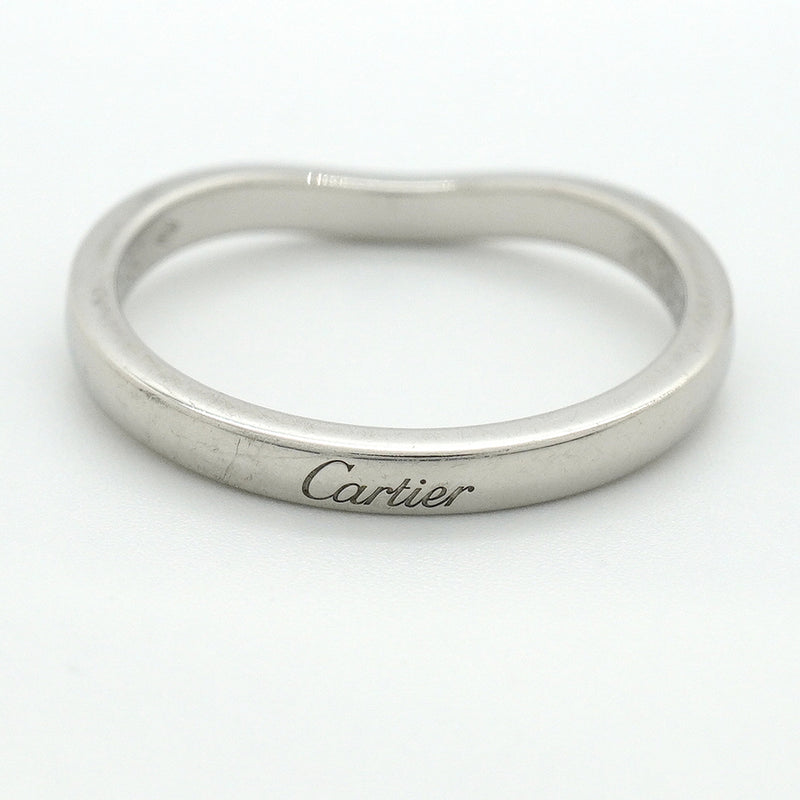 【6jkb0217】カルティエ リング バレリーナ ハーフエタニティ Pt950 プラチナ ダイヤモンド ＃50【中古】レディース