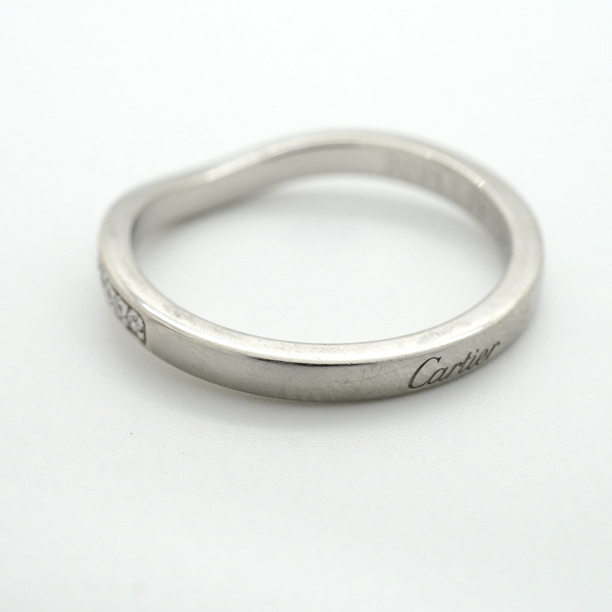 【6jkb0217】カルティエ リング バレリーナ ハーフエタニティ Pt950 プラチナ ダイヤモンド ＃50【中古】レディース