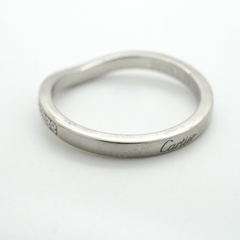 【6jkb0217】カルティエ リング バレリーナ ハーフエタニティ Pt950 プラチナ ダイヤモンド ＃50【中古】レディース