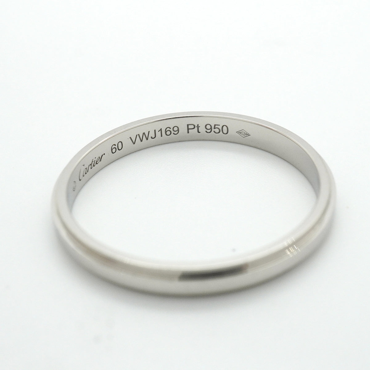 【6jkb0218】カルティエ リング ダムール Pt950 プラチナ ＃60【中古】メンズ