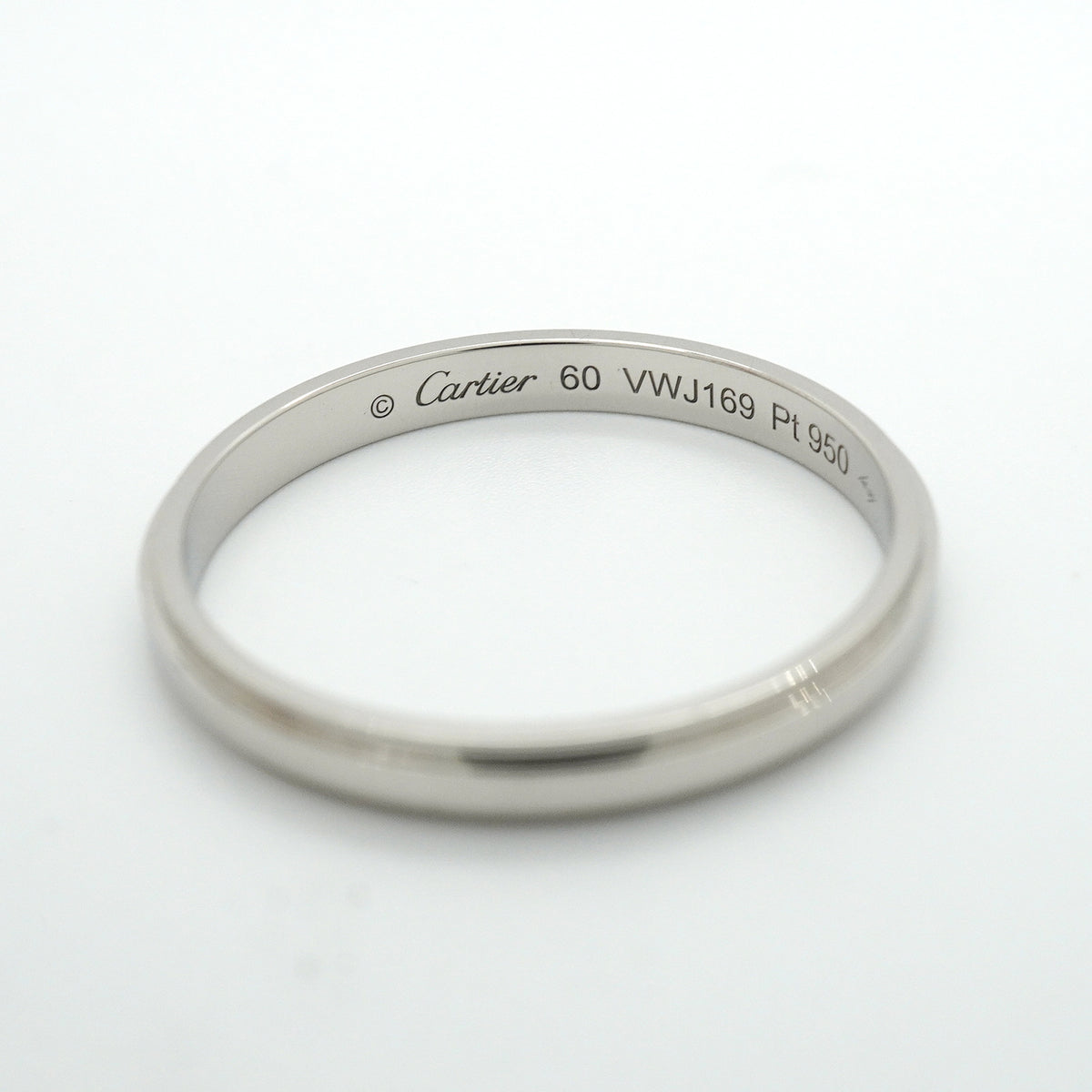 【6jkb0218】カルティエ リング ダムール Pt950 プラチナ ＃60【中古】メンズ