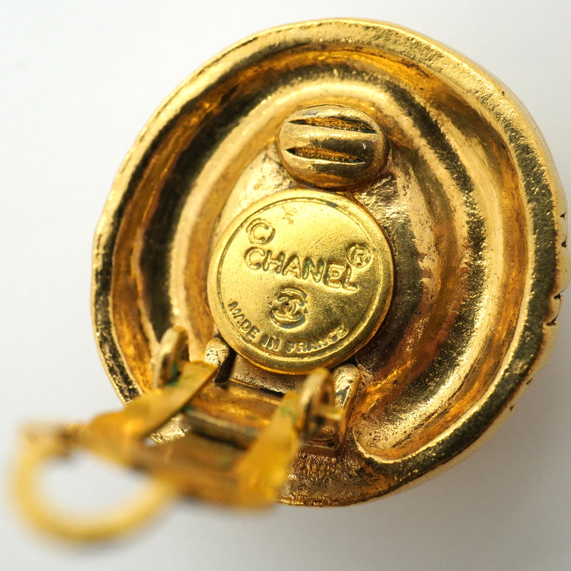 【6jkb0224】シャネル イヤリング ヴィンテージ シャネルロゴ 丸型 サークル GPメッキ ゴールド【中古】レディース