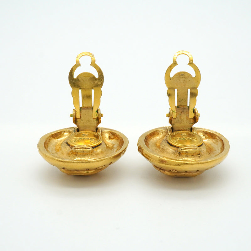 【6jkb0224】シャネル イヤリング ヴィンテージ シャネルロゴ 丸型 サークル GPメッキ ゴールド【中古】レディース
