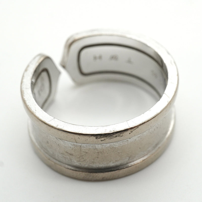 【6jkb0226】カルティエ リング C2/ワイド K18WG ホワイトゴールド ＃60【中古】メンズ