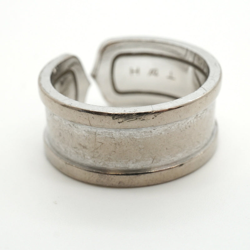 【6jkb0226】カルティエ リング C2/ワイド K18WG ホワイトゴールド ＃60【中古】メンズ