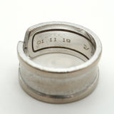 【6jkb0226】カルティエ リング C2/ワイド K18WG ホワイトゴールド ＃60【中古】メンズ