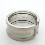 【6jkb0226】カルティエ リング C2/ワイド K18WG ホワイトゴールド ＃60【中古】メンズ
