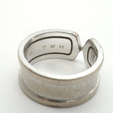 【6jkb0226】カルティエ リング C2/ワイド K18WG ホワイトゴールド ＃60【中古】メンズ