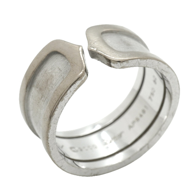 【6jkb0226】カルティエ リング C2/ワイド K18WG ホワイトゴールド ＃60【中古】メンズ