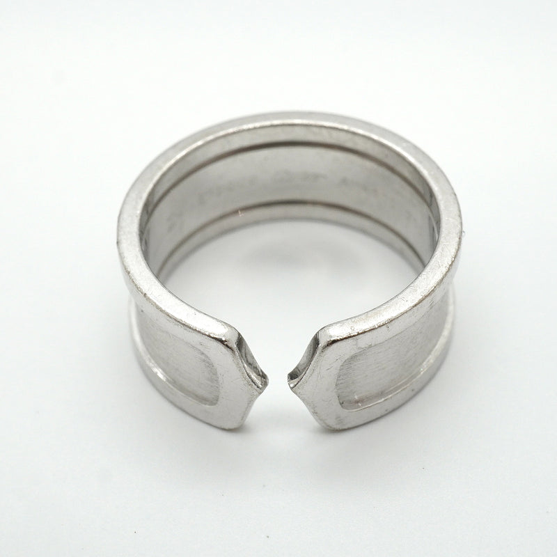 【6jkb0227】カルティエ リング C2/ワイド K18WG ホワイトゴールド ＃62【中古】メンズ