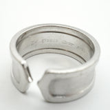 【6jkb0227】カルティエ リング C2/ワイド K18WG ホワイトゴールド ＃62【中古】メンズ