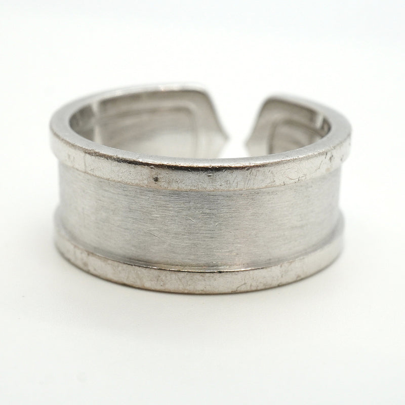 【6jkb0227】カルティエ リング C2/ワイド K18WG ホワイトゴールド ＃62【中古】メンズ