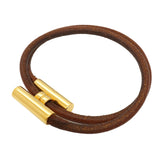 【6jkb0229】エルメス ブレスレット トゥルニ GPメッキ レザー ゴールド ブラウン【中古】レディース