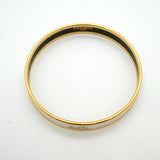 【6jkb0231】エルメス バングル エマイユPM GPメッキ 七宝焼き ゴールド ホワイト【中古】レディース