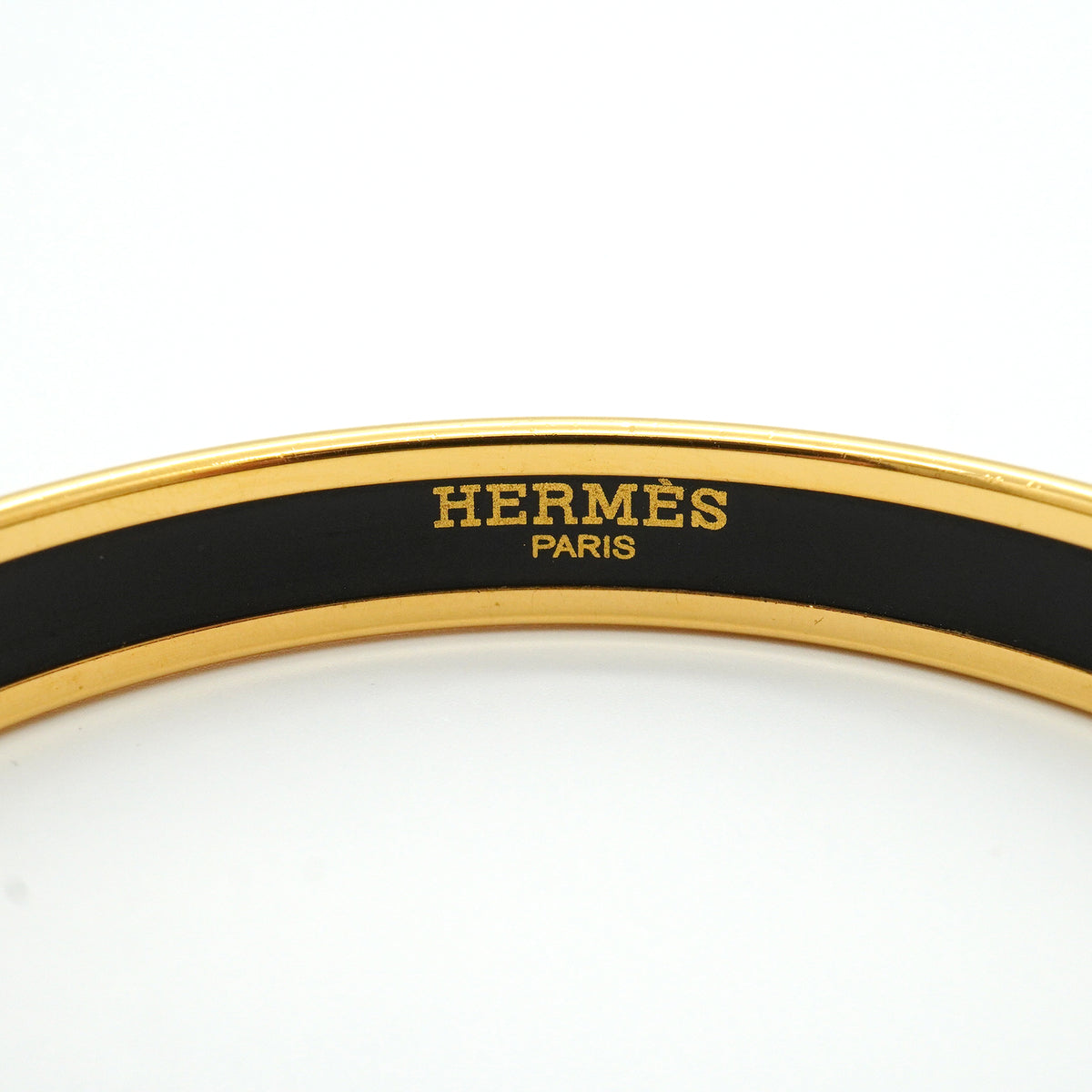 【6jkb0231】エルメス バングル エマイユPM GPメッキ 七宝焼き ゴールド ホワイト【中古】レディース