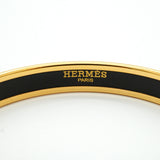 【6jkb0231】エルメス バングル エマイユPM GPメッキ 七宝焼き ゴールド ホワイト【中古】レディース