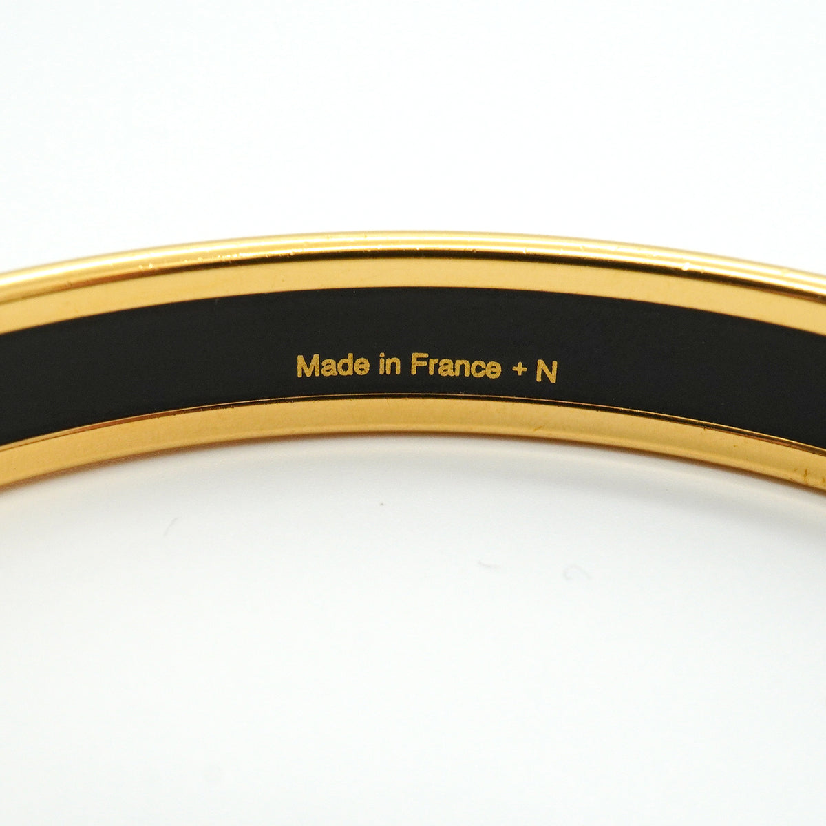 【6jkb0231】エルメス バングル エマイユPM GPメッキ 七宝焼き ゴールド ホワイト【中古】レディース