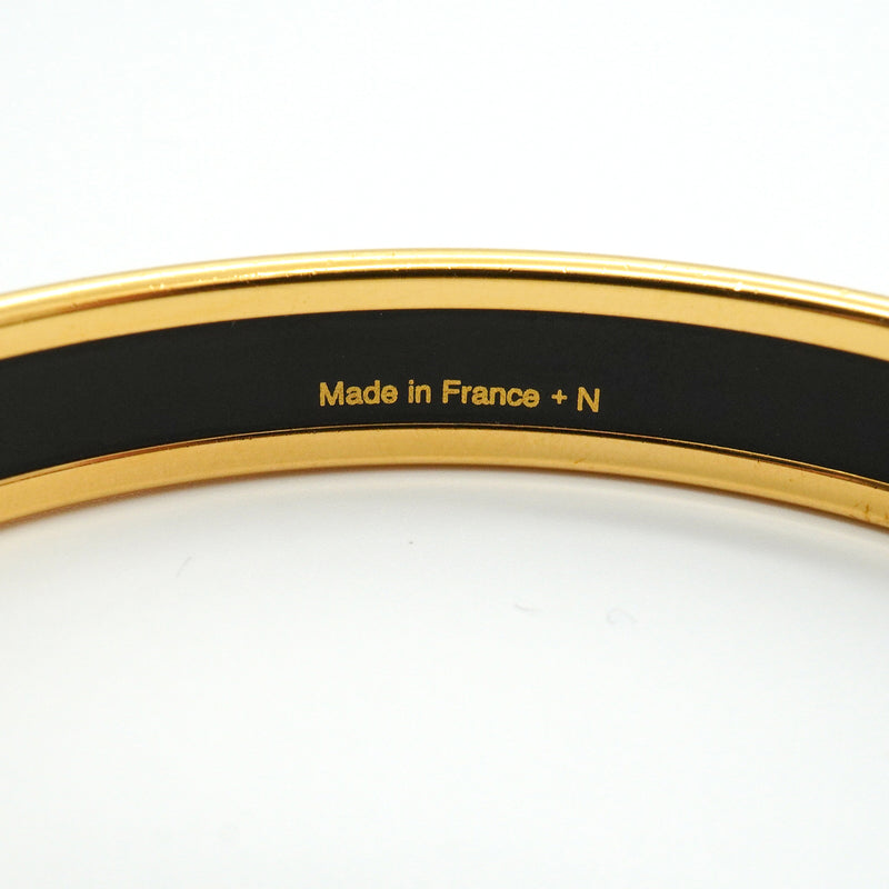 【6jkb0231】エルメス バングル エマイユPM GPメッキ 七宝焼き ゴールド ホワイト【中古】レディース
