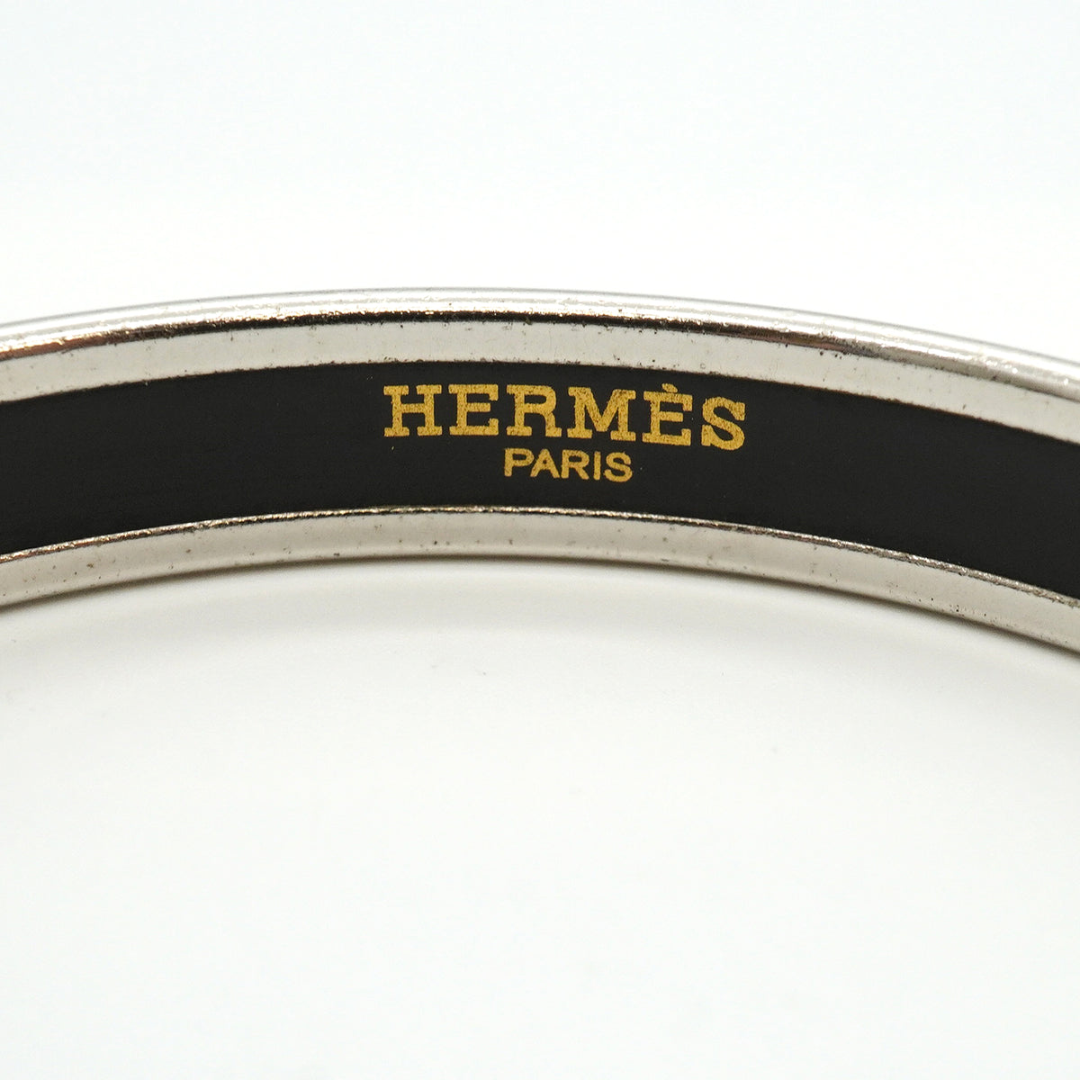 【6jkb0232】エルメス バングル エマイユPM メタル 七宝焼き シルバー グリーン マルチカラー【中古】レディース