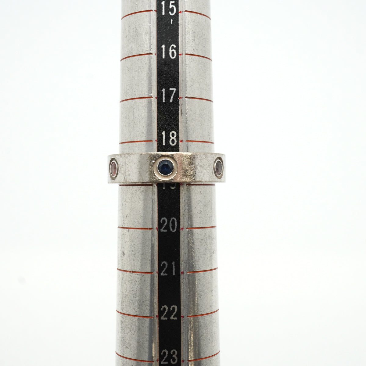 【6jkb0235】カルティエ リング ラブ K18WG ホワイトゴールド マルチストーン マルチカラー ＃59【中古】メンズ