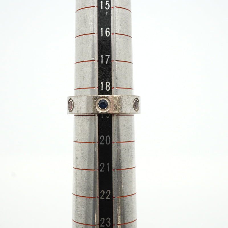 【6jkb0235】カルティエ リング ラブ K18WG ホワイトゴールド マルチストーン マルチカラー ＃59【中古】メンズ