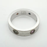 【6jkb0235】カルティエ リング ラブ K18WG ホワイトゴールド マルチストーン マルチカラー ＃59【中古】メンズ