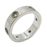 【6jkb0235】カルティエ リング ラブ K18WG ホワイトゴールド マルチストーン マルチカラー ＃59【中古】メンズ